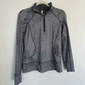 Lululemon Half Zip Pullover Size 6 Heathered Black White